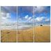 Design Art Sea Beach on Cloudy Winter Day - 3 Piece Graphic Art on Wrapped Canvas Set