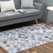 Faux Cowhide Contemporary Area Rug 6x9 Patchwork Frames of Mind Polyester Rug With Cotton-Canvas Backing