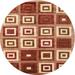 Ahgly Company Indoor Round Contemporary Sandy Brown Area Rugs 6 Round