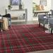 Nourison Grafix Plaid Red 6 x 9 Area Rug (6x9)