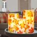 Meltone Fall Flameless Candles Harvest Maple Leaf Led Pillar Candles with Remote & Timer Battery Operated Realistic Flickering Candles for Thanksgiving Decorations