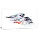 Design Art Birds on Branch with Red Berries Painting Print on Wrapped Canvas