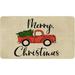 Christmas Door Mat Outdoor for Front Door Decorations Red Farm Truck Merry Christmas Tree Doormat Winter Christmas Holiday Welcome Floor Mat Rug Entryway for Front Porch Farmhouse Decor 30 x 17