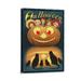 1 Panel Set Canvas Wall Art with Framed Halloween Kids and Pumpkin Print Stretched Wall Picture Modern Decor for Living Room Bedroom Office