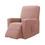 Thinsont Recliner Cover Universal Solid Color Full Sleeve Slipcover Chair Dust-proof Seat Anti-slide for Bedroom Room Light Tan