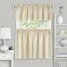 PowerSellerUSA Semi-Sheer Tailored Window Curtains Modern Shell Stitched Embroidery for Kitchen Livingroom and Bedroom Rod Pocket Top 24 Tier Valance Set