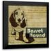 Roko Ken 15x15 Black Modern Framed Museum Art Print Titled - Bassett Hound Sketch