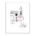 Stupell Industries Chic Paris Fashion Dog Walker Pink Black Sketch Graphic Art Unframed Art Print Wall Art 13x19 by Avery Tillmon