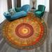 Boho Tribal Round Rug - 16 Inch Persian Small Round Area Rug Door Mat Nursery Living Room Dining Bedroom Foyer Area Rug