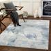 Hauteloom Marble Swirl Collection Living Room Bedroom Dining Room Area Rug - Modern Abstract Contemporary Carpet - Neutral Distressed - Blue Denim Grey Cream Light Gray - 7 10 x 10