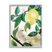 Stupell Industries Vivid Yellow Lemon Citrus Fruit Bird Perched Painting Gray Framed Art Print Wall Art Design by Robin Maria