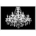 wall26 Framed Canvas Print Wall Art Black & White Chandelier Silhouette Decorative Lights Digital Art Modern Art Chic Relax/Calm Multicolor for Living Room Bedroom Office - 24 x36 Wh