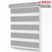 Keego Dual Layer Roller Window Blind Light Filtering Zebra Window Blind Cordless Customizable Gray Case Gray Fabric 43.5 w x 56.0 h