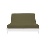 Chenille Texture Polyester Futon Cover by Prestige Furnishings - Samantha Collection - Solid Moss - Loveseat Size (54 x 54 )
