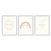 Stupell Industries Cute Celestial Doodle Sun Moon Stars Smile Happy Face Graphic Art White Framed Art Print Wall Art Set of 3 16x20 by Daphne Polselli