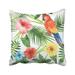 ARTJIA Colorful Watercolor With Exotic Flower Palm Leaves And Parrot On White Hand Tropical Pillowcase Pillow Cushion Cover 16x16 inches