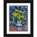 VÃ¡clav Å pÃ¡la 14x18 Black Ornate Wood Framed Double Matted Museum Art Print Titled - Bouquet of Flowers in a Blue Vase (1942)