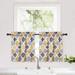 GlowSol 28 W x 24 L Kitchen Curtains Morocco Print Polyester Cotton Rod Pocket Blackout Small Window Curtain Set Yellow Gray 2 Panels