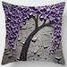 Yesfashion Oil Painting Tree Throw Pillow Case Velvet Decorative Pillow Cover for Sofa Bedroom Car 18 x 18 inch