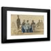 EugÃ¨ne Boudin 24x17 Black Modern Framed Museum Art Print Titled - Ladies and Gentlemen Seated on the Beach with a Dog (1866)