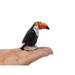 Toucan Bird Figurine Statue Tropical Yellow Beak Decor Miniature Sculpture Art Wood Carving