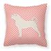Carolines Treasures BB3677PW1818 Anatolian Shepherd Checkerboard Pink Fabric Decorative Pillow