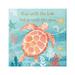 Stupell Industries Go With The Flow Sea Turtle Uplifting Message Graphic Art Gallery Wrapped Canvas Print Wall Art Design by Sharon Lee