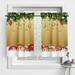 Yipa Rod Pocket Semi-Blackout Thermal Insulated Short Curtain Kitchen Valance Cafe Tier Bathroom Scarf Christmas Window Curtain Panel Xmas Window Drape Style-G 2pc-Tier Curtain:W:27 xL:24