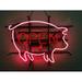 Queen Sense 17 x14 BBQ Open Pig Chef Neon Sign Man Cave Handmade Neon Light 117BBQOPR