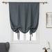 CUH Thermal Insulated Blackout Curtain - Bathroom Roman Curtain Gray Tie Up Shade for Small Window Girls Room Window Valance Balloon Blind Rod Pocket 1-Panel (22 x 54 Inches Long)