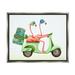 Stupell Industries Flamingo Couple Riding Motor Scooter Packed Luggage Graphic Art Luster Gray Floating Framed Canvas Print Wall Art Design by Amelie Legault