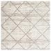 SAFAVIEH Hudson Amias Plush Geometric Shag Area Rug Multi Ivory/Beige 4 x 4 Square