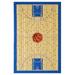 Furnish My Place Indoor Area Rug for kids - 2 ft. 2 in. x 3 ft. Blue Basketball Rug with Jute Backing