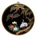 Round Oriental Wall Panel Hand Painted In Cranes Design (24 W) - Oriental Furniture Warehouse