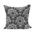 Mandala Fluffy Throw Pillow Cushion Cover Eastern Style Lace Like Universe Pattern with Middle Eastern Effects Print Decorative Square Accent Pillow Case 40 x 40 Black White by Ambesonne