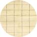 Ahgly Company Indoor Round Contemporary Brown Gold Solid Area Rugs 3 Round