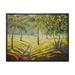 Designart Bushes and Pine Trees In The Forest II Traditional Framed Canvas Wall Art Print