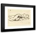 Lovis Corinth 24x19 Black Modern Framed Museum Art Print Titled - Female Nude (Female Act) (1916)