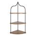 Kate and Laurel Walters Rustic Wall Mounted Corner Shelf 17 x 12 x 35 Rustic Brown and Black Decorative Three Tier Corner Wall Shelf for Storage and Display