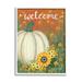 Stupell Industries Welcome Greeting Orange Autumn Sky Pumpkin Field Paintings White Framed Art Print Wall Art 11x14 by Annie LaPoint