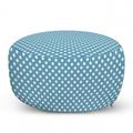 Polka Dots Pouf Cover with Zipper Monochrome Simple Abstract Rhythmic Circles Picnic Theme Pattern Soft Decorative Fabric Unstuffed Case 30 W X 17.3 L Deep Sky Blue and White by Ambesonne