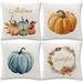 Thideape Fall Pillow Covers 18x18 Set of 4 Fall Decor Watercolor Pumpkin Pillow Cover Thanksgiving Decor Fall Garland Autumn Harvest Farmhouse Decor Orange and Blue Pumpkin Outdoor Pillows Decor