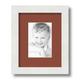 ArtToFrames 8x10 Matted Picture Frame with 4x6 Single Mat Photo Opening Framed in 1.25 Satin White Frame and 2 Cognac Mat (FWM-3966-8x10)