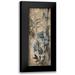 Grey Jace 9x18 Black Modern Framed Museum Art Print Titled - Wood Floral Blue 2