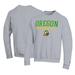 Men's Champion Gray Oregon Ducks Primary Team Logo Stack Baseball Powerblend Pullover Sweatshirt