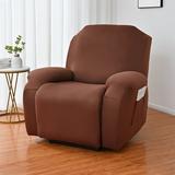 CUH Washable Couch Cover Recliner Armchair Cover Plain Stretch Slipcover Solid Color Sofa Covers Furniture Protector Red Brown 2 Seat