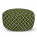 Abstract Pouf Cover with Zipper Retro Geometrical Ornaments in Nature Tones Soft Decorative Fabric Unstuffed Case 30 W X 17.3 L Dark Green Cream by Ambesonne