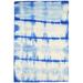 4 X 6 Rug Wool Blue Modern Hand Tufted Shibori Tie Dye Room Size Carpet