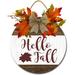 Eveokoki 11 Hello Fall Pumpkin Signs for Front Door Farmhouse Porchï¼Œ Rustic Round Wooden Hanging Wreaths for Housewarming Gift Autumn Decoration Outdoor Indoor Wall Decor