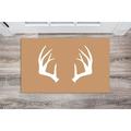 Antler and Welcome Door Mat Welcome Home Door Mats-Brown-Antlers White-15 x 22.5